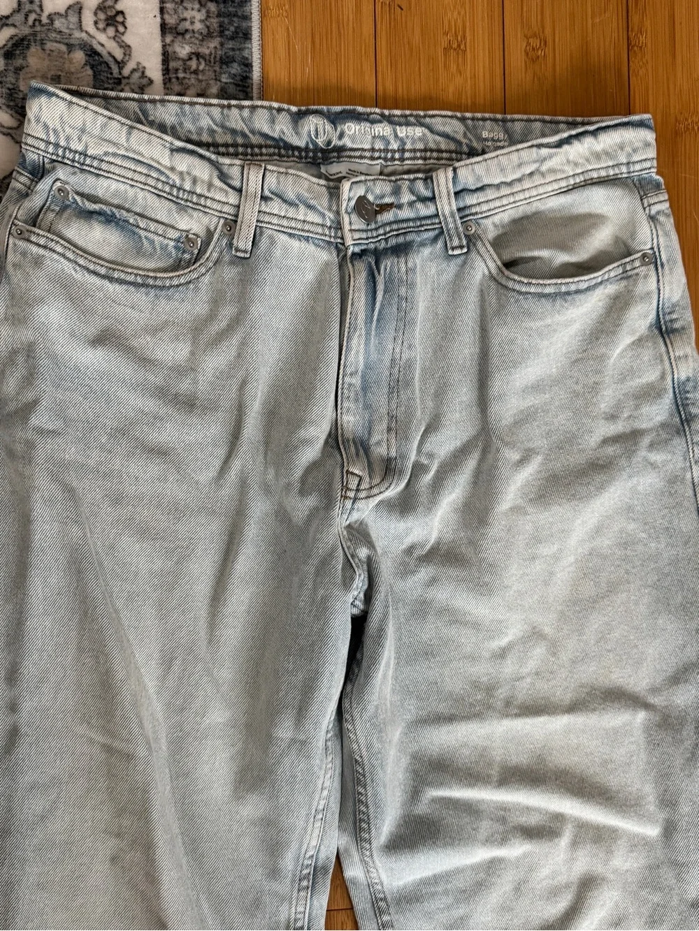 Original Use Men’s 38x30 Baggy Light Wash Wide Leg Jeans Y2K Skater
